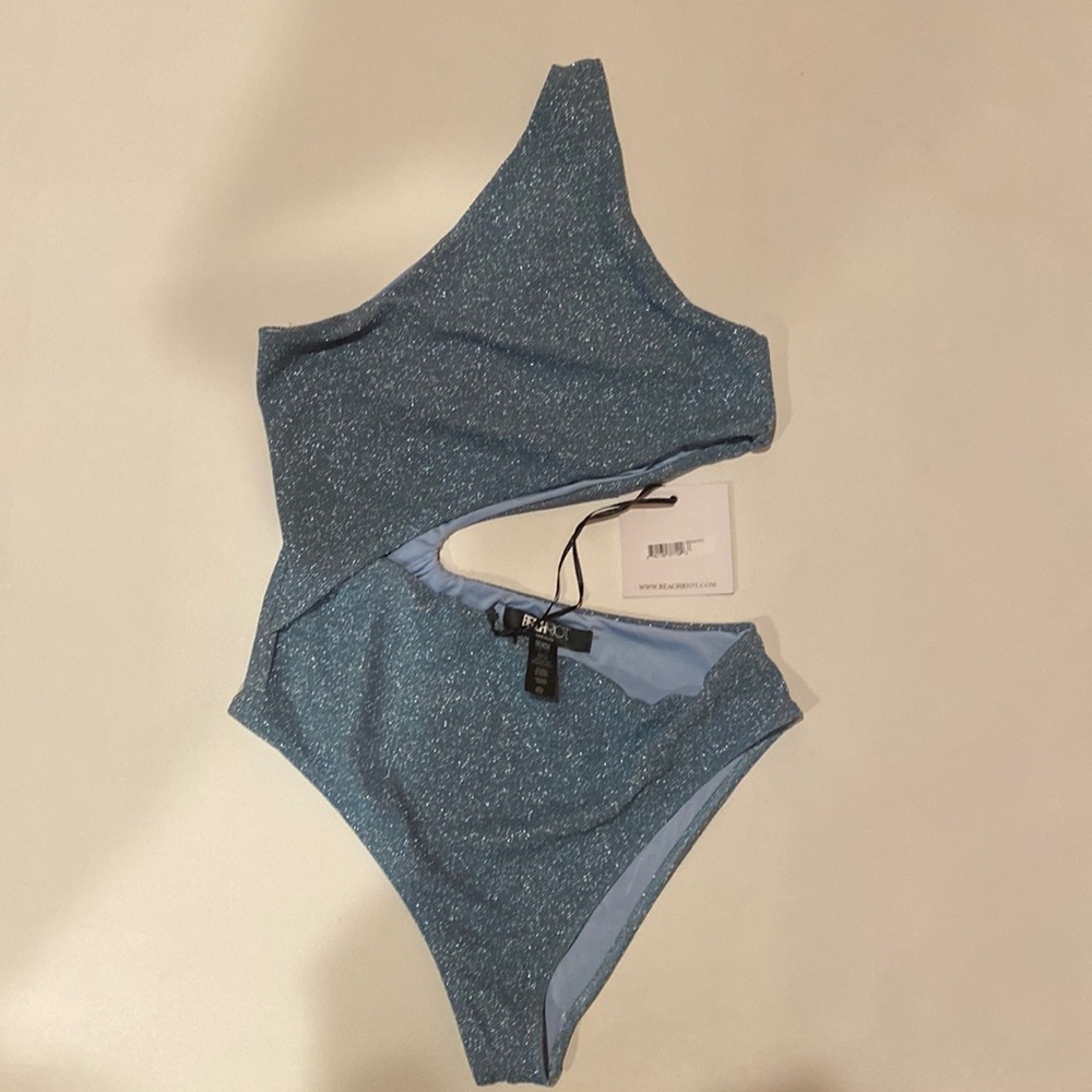Beach Riot Celine Shine One Piece in Topaz Size XL